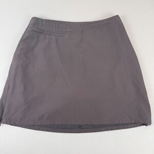 Patagonia Womens Gray Active Hiking Skort Size 12 Zipper Pocket Lightweight